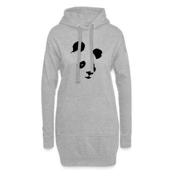 panda - Sweat-shirt à capuche long Femme - gris chiné - Devant