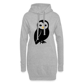 Hibou - Sweat-shirt à capuche long Femme - gris chiné - Devant