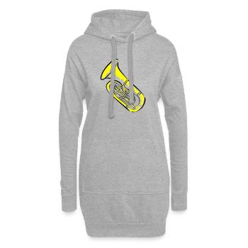 Illustration graphique de tuba sur les vêtements - Sweat-shirt à capuche long Femme - gris chiné - Devant