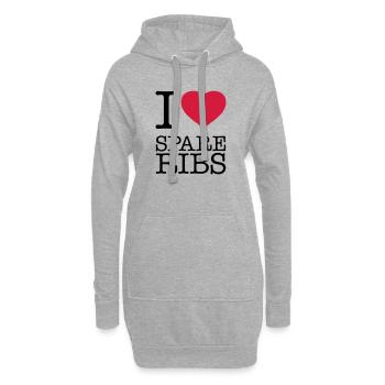 I LOVE SPARE RIBS - Hoodie-Kleid - Grau meliert - Vorne