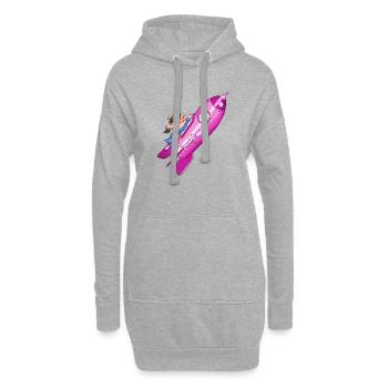 fusée - Sweat-shirt à capuche long Femme - gris chiné - Devant