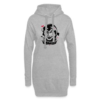 Spielkarte Joker - Hoodie-Kleid - Grau meliert - Vorne
