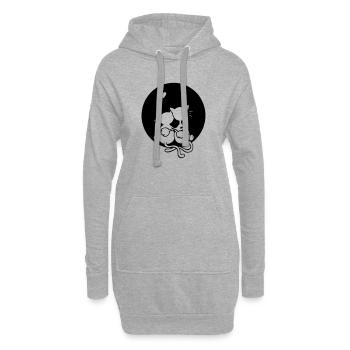 amour chats - Sweat-shirt à capuche long Femme - gris chiné - Devant