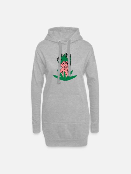 Troll Dich raus! - Hoodie-Kleid - Grau meliert