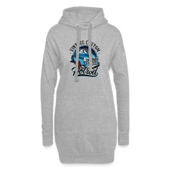 Graphique de la voiture vintage Blue Hotrod - Sweat-shirt à capuche long Femme - gris chiné - Devant