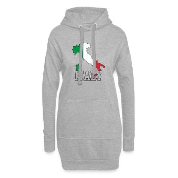 Italie - Sweat-shirt à capuche long Femme - gris chiné - Devant
