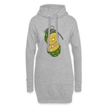 Die Granate ist eine Orange. - Hoodie-Kleid - Grau meliert - Vorne