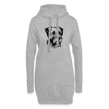 Border Terrier Portrait 1 - Hoodie-Kleid - Grau meliert - Vorne