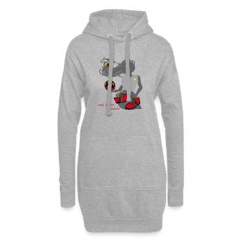 Frauenfussball, Girl, Fußball - Hoodie-Kleid - Grau meliert - Vorne