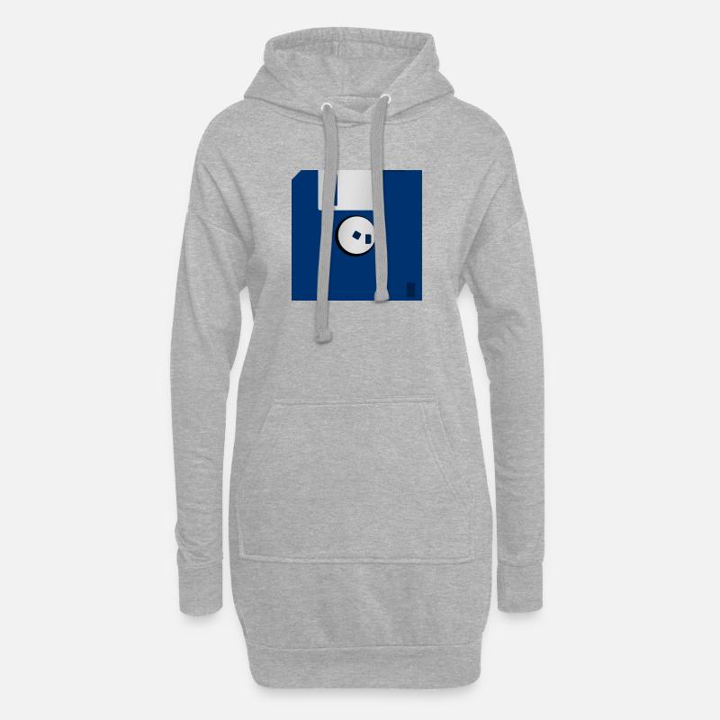 Diskette - Hoodie-Kleid - Grau meliert