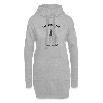Leuchtturm Obereversand, Dorum- Neufeld, Nordsee - Hoodie-Kleid - Grau meliert - Vorne