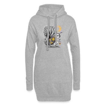 Mondnacht Waldkäfer-Tierchen - Hoodie-Kleid - Grau meliert - Vorne