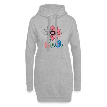 Fleur aux œufs de Pâques, Joyeuses Pâques - Sweat-shirt à capuche long Femme - gris chiné - Devant