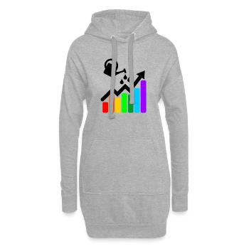 Meilleurs résultats graphique coloré et arrosoir - Sweat-shirt à capuche long Femme - gris chiné - Devant