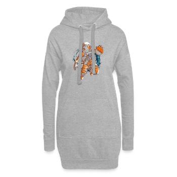Astronaute jouant au basketball dans l’espace Graphiques - Sweat-shirt à capuche long Femme - gris chiné - Devant