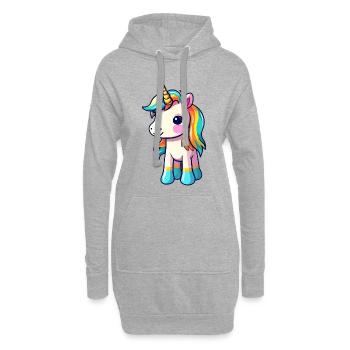 Einhorn-Pride-Design | Einhorn | Regenbogen - Hoodie-Kleid - Grau meliert - Vorne