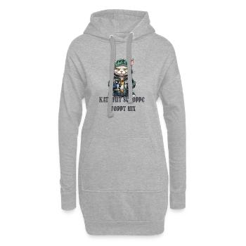 Apfelwein und Katzen Design - Hoodie-Kleid - Grau meliert - Vorne