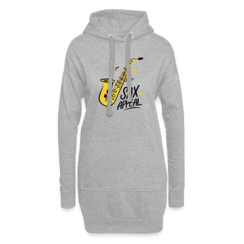 Saxophone Doré Jazz Graphique - Sweat-shirt à capuche long Femme - gris chiné - Devant