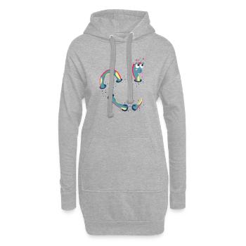 Dragon mignon, monstre marin pour les enfants - Sweat-shirt à capuche long Femme - gris chiné - Devant