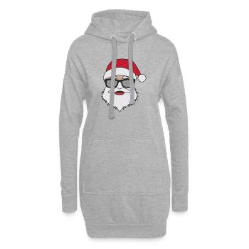 Lustige Weihnachtsmanngesicht Sonnenbrille mit - Hoodie-Kleid - Grau meliert - Vorne