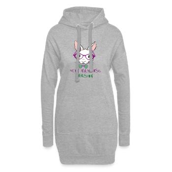 Lapin avec lunettes de soleil de Pâques - Sweat-shirt à capuche long Femme - gris chiné - Devant