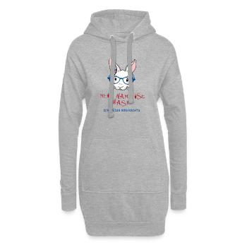 Mein Name ist Hase Ich weiss von nichts - Hoodie-Kleid - Grau meliert - Vorne