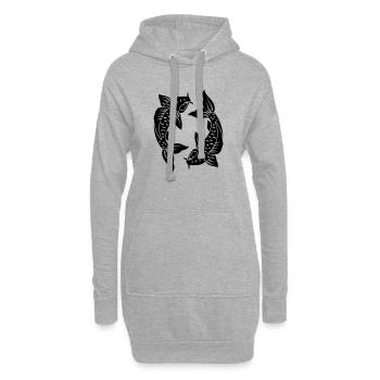 Sternzeichen Bild Fische - Hoodie-Kleid - Grau meliert - Vorne