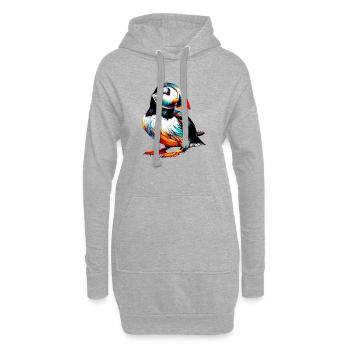 Papageitaucher - Hoodie-Kleid - Grau meliert - Vorne