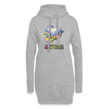 Aquarell Landkarte Andorra - Hoodie-Kleid - Grau meliert - Vorne