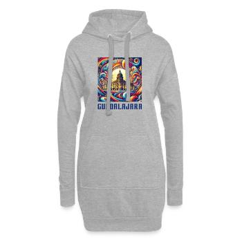 Design abstrait de Guadalajara au Mexique - Sweat-shirt à capuche long Femme - gris chiné - Devant
