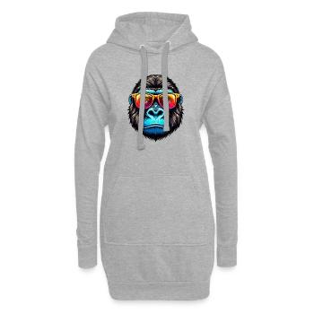 Gorilles avec lunettes de soleil - Sweat-shirt à capuche long Femme - gris chiné - Devant