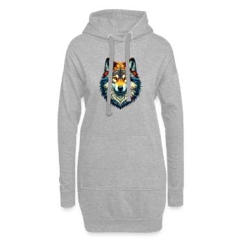 Loup - Sweat-shirt à capuche long Femme - gris chiné - Devant
