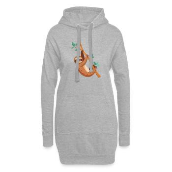 Niedliches Faultier Hängematte Design - Hoodie-Kleid - Grau meliert - Vorne