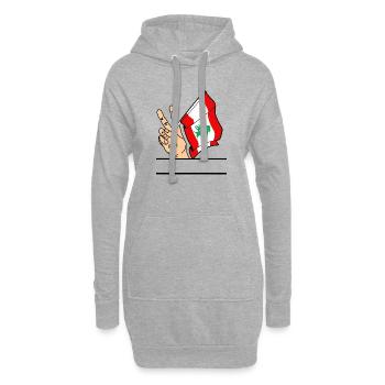 Flagge Libanon Friedenszeichen Textraum - Hoodie-Kleid - Grau meliert - Vorne