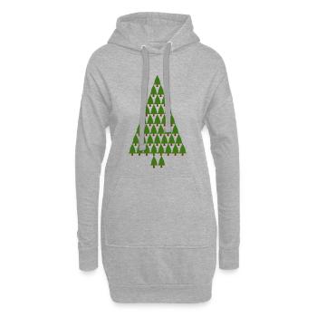 Christmas Tree Christmas Tree Christmas Tree Tree Xmas - Hoodie Dress - heather grey - Front