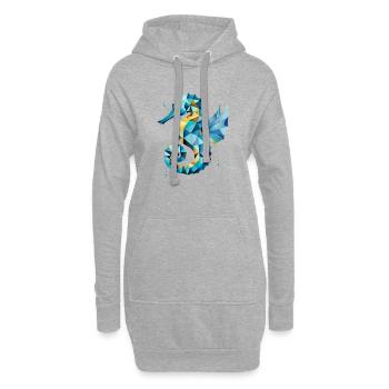Seepferdchen – Mystische Schönheit der Meere - Hoodie-Kleid - Grau meliert - Vorne