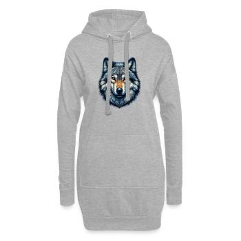 Loup - Sweat-shirt à capuche long Femme - gris chiné - Devant