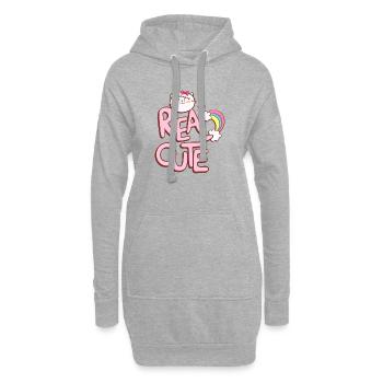 Whimsical Cat Hello cat Design merch t shirt - Hoodie Dress - heather grey - Front