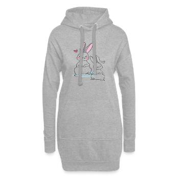 Osterhasen - Hoodie-Kleid - Grau meliert - Vorne