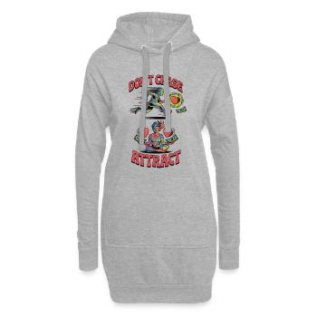 Nicht jagen, sondern anziehen | Lustige Zen-Meditation - Hoodie-Kleid - Grau meliert - Vorne