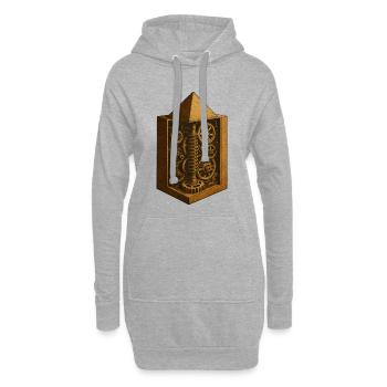 Pyramide de Khéphren | Art du mécanisme d’engrenage ancien - Sweat-shirt à capuche long Femme - gris chiné - Devant