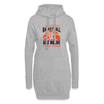 Ich mag Basketball und vielleicht drei Leute - Hoodie-Kleid - Grau meliert - Vorne