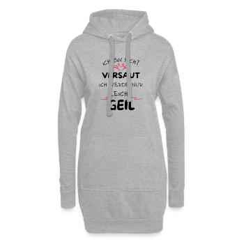 Ich bin nicht versaut ich werde nur leicht Geil - Hoodie-Kleid - Grau meliert - Vorne