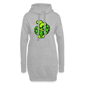 2 Freunde Schildkröte Team Liebe Paar Umarmung Süß - Hoodie-Kleid - Grau meliert - Vorne
