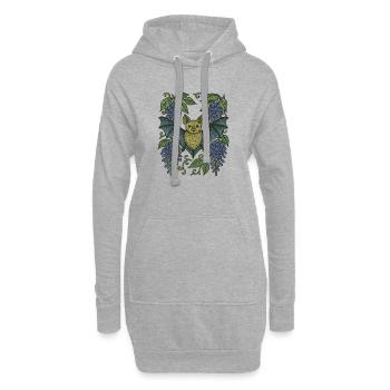 Fantaisie de chauve-souris - Sweat-shirt à capuche long Femme - gris chiné - Devant