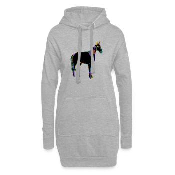 Cheval - Sweat-shirt à capuche long Femme - gris chiné - Devant
