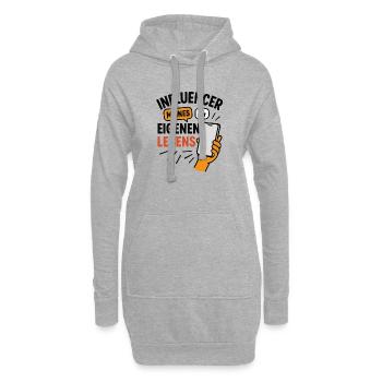 Influencer meines eigenen Lebens - Hoodie-Kleid - Grau meliert - Vorne