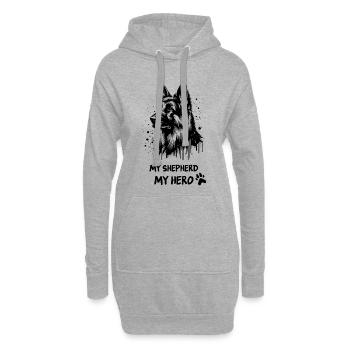Mein Schäferhund, mein Held – Deutscher Schäferhund Design - Hoodie-Kleid - Grau meliert - Vorne