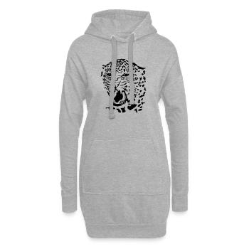 Leopard - Hoodie Dress - heather grey - Front