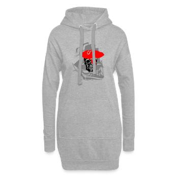 Pirate - Sweat-shirt à capuche long Femme - gris chiné - Devant